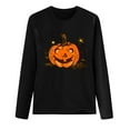 thumbnail image 4 of Jsaierl Halloween Shirts for Women Funny Pumpkin Ghost Graphic Tees Stretch Round Neck T-shirt Long Sleeve Dressy Casual Blouse Tops Halloween Clothes, 4 of 4