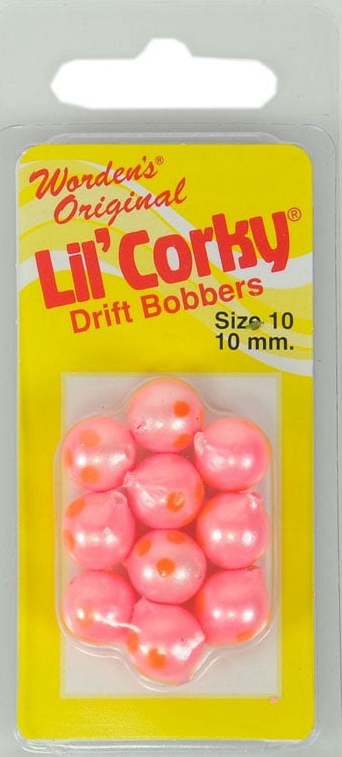 Yakima Bait Worden's Original Lil' Corky 3/18" Drift Bobbers, Pink Taffy, Size 10, 10 mm, 10 Count