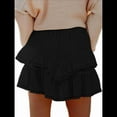 thumbnail image 3 of Falda Pantalón Estilo Bohemio con Volantes y Cintura Alta, Color Negro, Talla M, 3 of 6