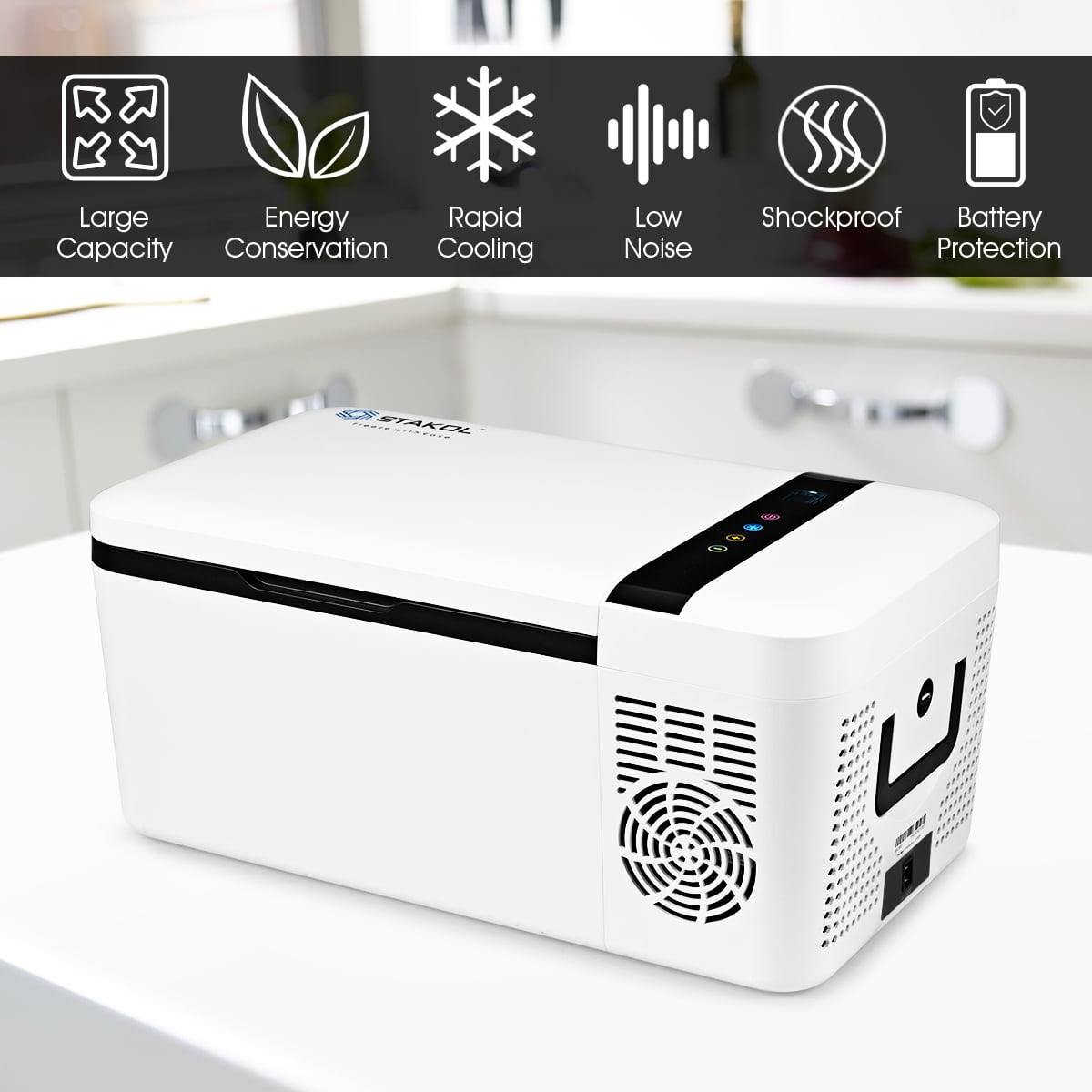 Costway 16 Quart Portable Car Refrigerator Mini Cooler/ Freezer Compressor Camping