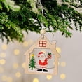 thumbnail image 3 of Colgante navideño con estampado de madera ANGGREK 12 Uds Santa copo de nieve para decoración, 3 of 8