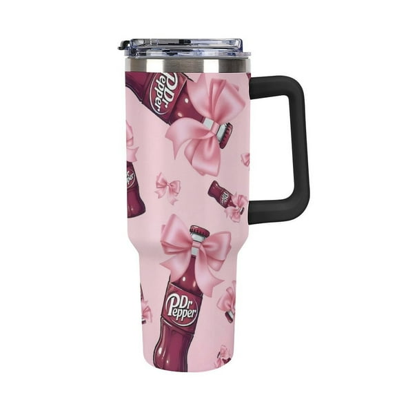 Dr.Pepper Cute cartoon car mug travel mug with handle and straw 40oz