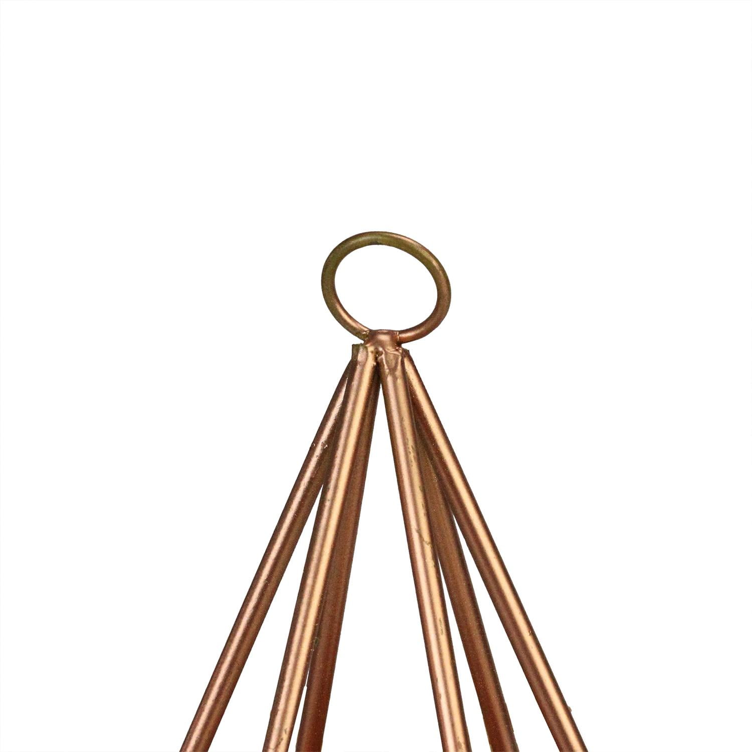 Northlight 9" Artificial Plant Succulents Arrangement in 6-Sided Copper Metal Wire Frame