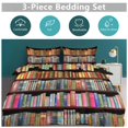 thumbnail image 5 of 3 Pcs Soft Bedding Set, Includes 1 Duvet Cover with Zipper And 2 Pillow Shams,Bookworm Antique Book Library Vintage Book Shelf Full(79"×90"), 5 of 8