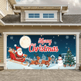 thumbnail image 4 of 1PC 2D/Flat garage door banner, Christmon-themed garage door polyester fiber hanging, 157X71 inches (400X180 cm), easy to hang, large-sized courtyard indoor and outdoor garden home wall decoration ba, 4 of 5