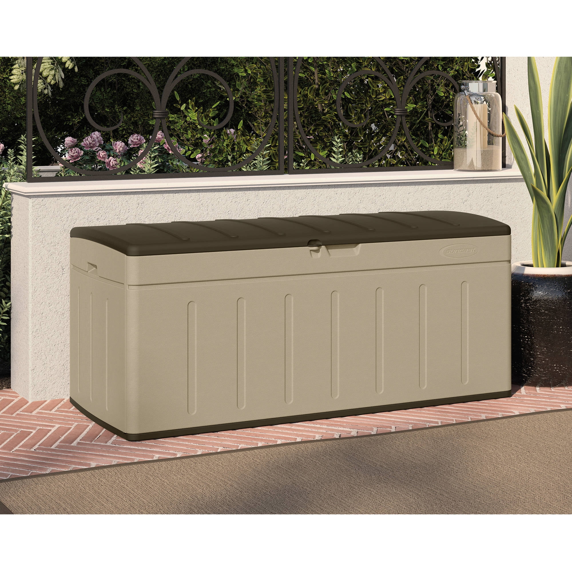 Suncast 99 Gallon Sand and Mustang Resin Deck Box BMDB9900 by Suncast