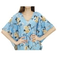 thumbnail image 2 of Bimba Blue Kaftan Kimono Dress Women's Summer Evening Floral Printed Maxi-4, 2 of 3