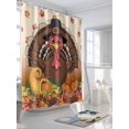 thumbnail image 3 of Fall Shower Curtain Turkey Shower Curtains for Bathroom Thanksgiving Decor, Waterproof Polyester Shower Curtain Set with Hooks, Stall Long 36" x 72" Maple Leaves Harvest Vegetable, 3 of 6
