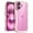 Pink, variant on JETech Wavy Case for iPhone 16 6.1-Inch, Cute Wave Frame Curly Shape Shockproof Phone Cover for Women and Girls, Clear Hard PC Back (Pink)
