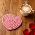 thumbnail image 4 of Linnome Valentine's Day Heart Shaped Cotton Knit Coasters Heat Resistant Drink Mats for Home and Parties, 4 of 6