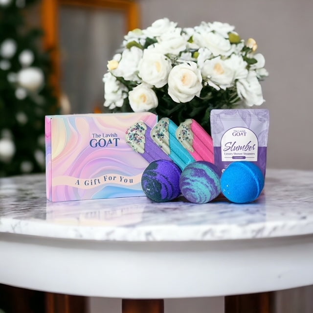 The Lavish Goat, Luxury Spa Gift Box, Bath Bombs and Shower Steamers, Gifts for Women