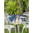thumbnail image 4 of Round Outdoor Tablecloth With Umbrella Hole And Zipper– Happy Easter Waterproof Patio Table Cover for Party, Picnic, Backyard, 50" Dia. , Easter Bunny Tails Color Plaid, 4 of 8