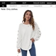 thumbnail image 2 of Camisetas de manga larga para mujer, estilo informal, holgadas, de otoño (blanco), 2 of 5