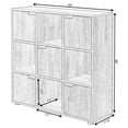 thumbnail image 2 of Basicwise 9 Cube Storage Organizer with 5 Doors and 4 Shelves - Bookshelf with Magnetic Closure, Wood Bookcase, 35"W x 11.5"D x 36"H, Oak - Living Room Furniture, Wooden Organizer for Home Office, 2 of 6