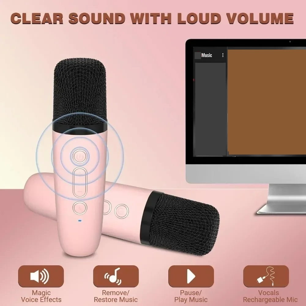 Mini Machine for Kids and Adults Portable Speaker with Wireless Microphone ,True Acoustic Power Amplifier