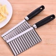 thumbnail image 3 of Potato Slicer Wavy Edge Stainless Steel Kitchen Vegetable slicer; potato Gadget Fruit Chopper Kitchen Tool, 3 of 9
