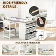 thumbnail image 6 of M optimized Kids' Table and Chairs Set with Storage Bins Drawing Desk Kids Art Table and 2 Chairs, Wooden Activity Art Study Desk, 6 of 10