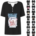 thumbnail image 5 of VNKIDY Womens Vintage Dolly Shirt Short Sleeve V Neck Country Legend Parton Memorial Graphic Tees Casual Country Music Festivals Relaxed Fit Fall Clothes For Women,Size S, 5 of 7