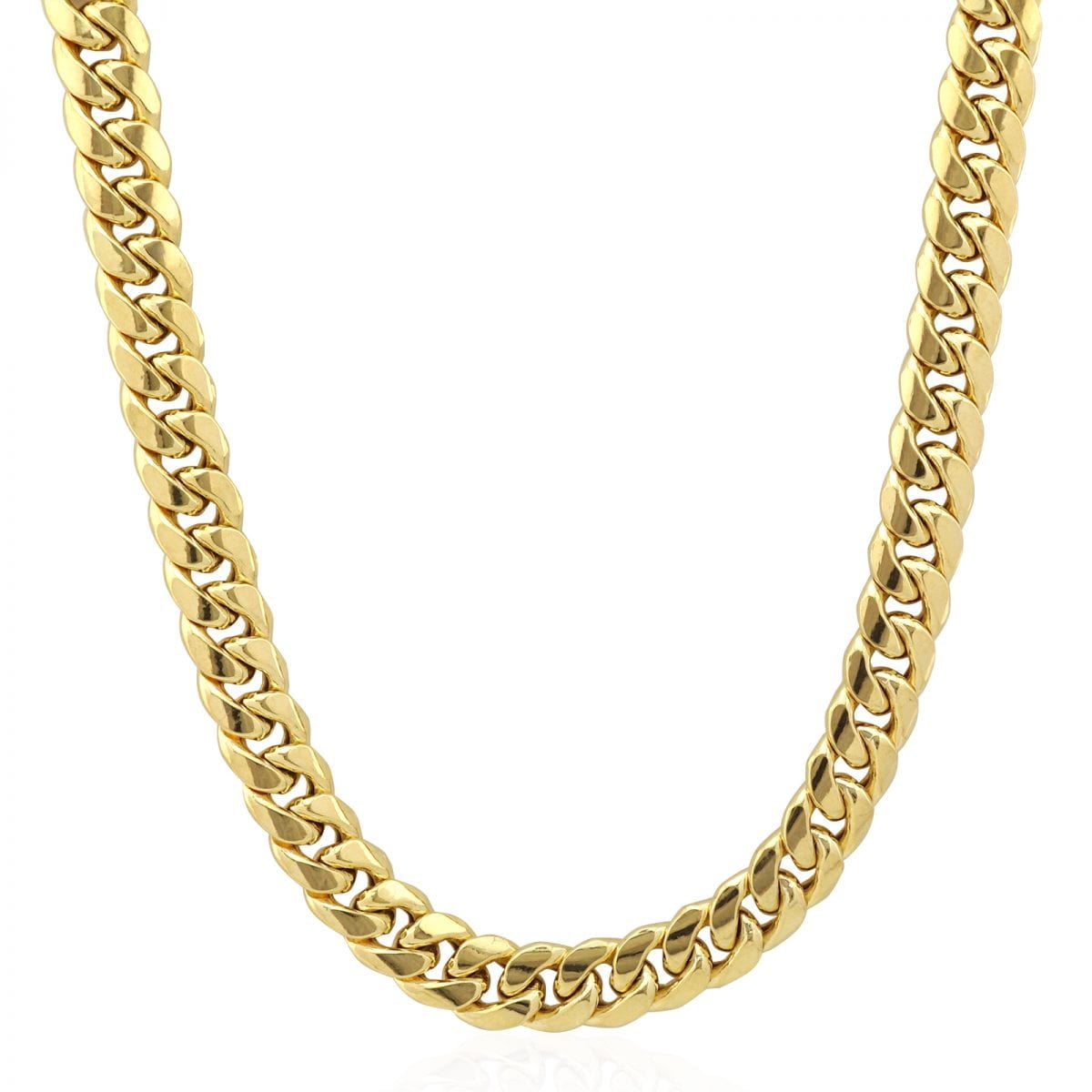 10K Solid Yellow Gold 10mm Hollow Miami 