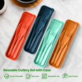 thumbnail image 4 of xianyou-Travel Utensils Set with Case, 4 Sets Camping Utensils Wheat Straw Reusable Utensils Set With Case, Knife Fork and Spoon Utensils for Lunch Box, 4 of 4