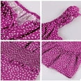 thumbnail image 6 of Women's Ruffle Sleeve Sweetheart Neckline Dots Printing Mini Dress, 6 of 6