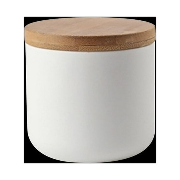 BESTOYARD Ceramic Storage Jar with Sealed Wooden Lid for Fresh Tea Coffee and Spices
