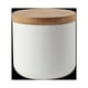 thumbnail image 4 of WORGEOUS Recipiente de cerámica sellado contenedor de almacenamiento de alimentos en frasco con tapa de madera para té suelto, grano de café, especia de azúcar (tamaño pequeño, blanco), 4 of 7