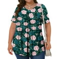 thumbnail image 3 of Fantaslook Womens Plus Size Tops Tunic Short Sleeve Shirts Floral Blouses Loose Summer Tops, 3 of 9