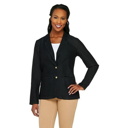 Liz Claiborne NY Denim Blazer Pockets A262191