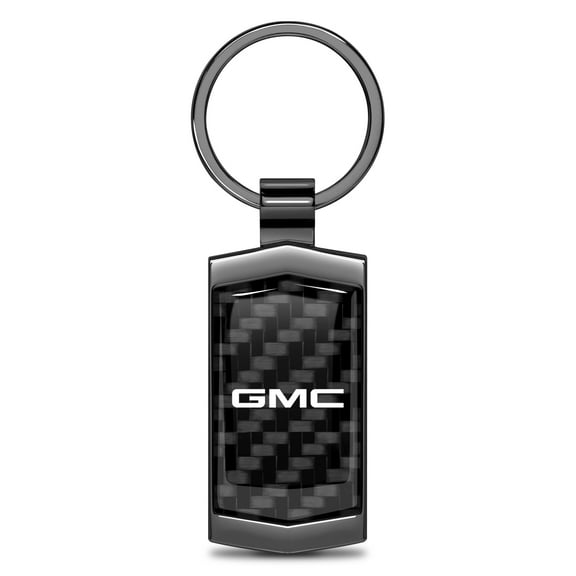 iPick Image for GMC Real Black Carbon Fiber Gunmetal Black Case Key Chain, Official Licensed