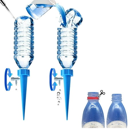 Peroptimist Adjustable Self Watering Spikes, Indoor Outdoor Plastic Bottle Garden Plants Drip Irrigation Spike System, Works as Watering Bulbs or Globes Stakes with Screw