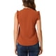 thumbnail image 3 of INSPIRAR CHIC Blusas de Trabajo Sin Mangas con Volantes para Mujeres, Cuello en V, Talla XL, Caramelo, 3 of 6