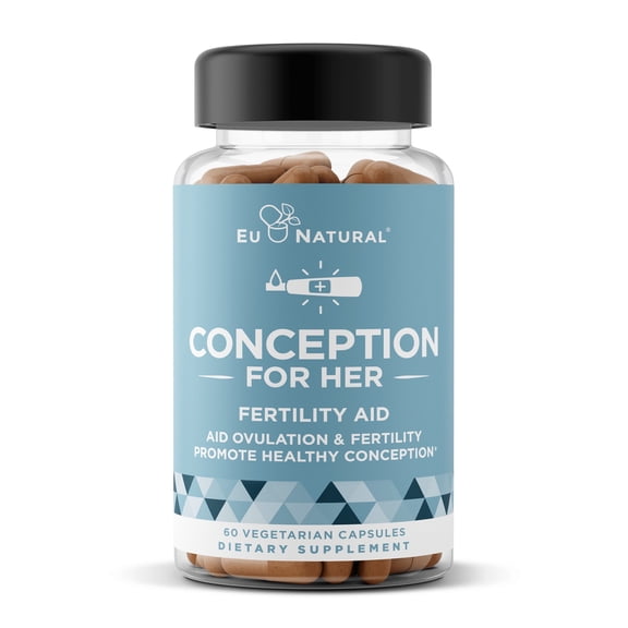 EU Natural Conception For Her Fertility Aid Gluten-Free Vegetarian Capsules 60 Count