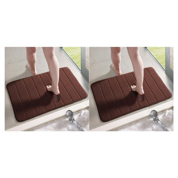 Ounissouiy Alfombra de suelo, accesorios para el hogar, espumas de secado rápido, multiregión, ampliamente aplicable, alfombra de baño, Café 2Conjunto