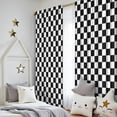thumbnail image 5 of Blackout Kids Curtains,Black and White Checkered Pattern Childrens Insulated Curtains Set Of 2,Bedroom Essentials,Toddler Room Decor 52"x84", 5 of 5