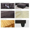 thumbnail image 3 of PonLiving Furniture Ezekiel 103.5'' Right Hand Facing Sectional Sofa with Storage Ottoman, Microfiber & Leather Upholstered, 3 of 4
