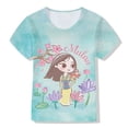 thumbnail image 2 of Camiseta de verano para niñas, camiseta de manga corta de dibujos animados de princesa fugitiva de Disney, Top bonito para niños, ropa para niñas 2-16140 Gao Jinjia LED, 2 of 2