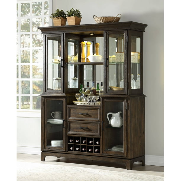 Acme Jameson Wooden Frame Hutch Buffet In Espresso Com Acme Jameson Wooden Frame Hutch, Contemporary China Cabinets And Buffets