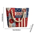 thumbnail image 4 of Floral American Flag Print Quilted Tote 250 Anniversary USA Patchwork 4Th Of July Patriotic Shoulder Bag Daily Handbag, 4 of 7