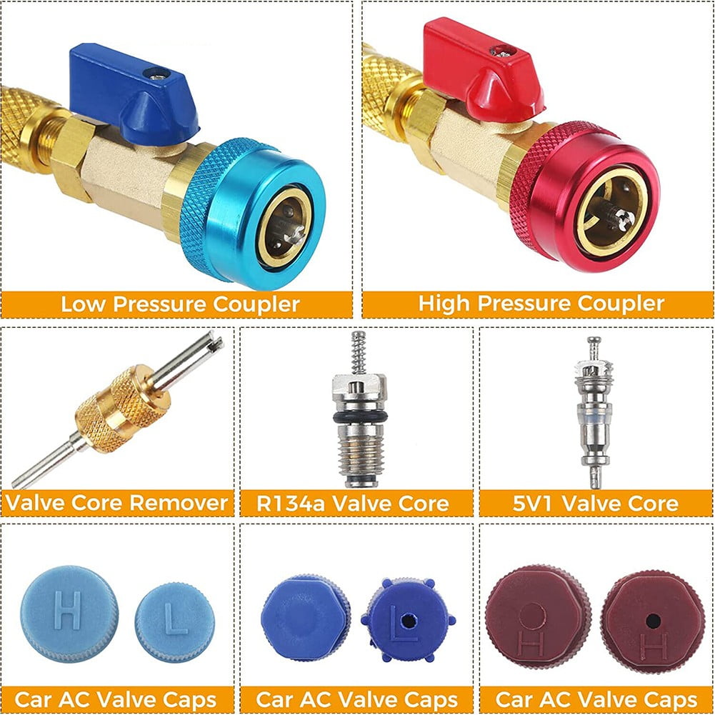 Fule R134A Valve Core Quick Remover Installer High Low Pressure Tool Air Conditioner