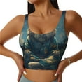 thumbnail image 1 of Balery Starry Sky Meditating Lion Sujetadores deportivos con espalda cruzada para mujer, acolchados, sin costuras, de alto impacto, ideales para yoga, gimnasio, entrenamiento y fitness.-Medium, 1 of 8