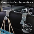 thumbnail image 4 of Gancho para reposacabezas de asiento de coche, organizador de almacenamiento con diamantes de imitación de cristal para reposacabezas de asiento trasero, ganchos para percha (colorido), 2 ud, 4 of 5