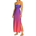 thumbnail image 1 of Vestido de tubo VISgogo con hombros descubiertos y abertura larga para mujer, 1 of 5