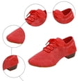 thumbnail image 4 of Rokment Womens Jazz Latin Dance Shoes Lace up Sneakers Modern Ballroom Teaching Practice Performance Dancing Sneakers Red Size 7, 4 of 5