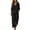 Black, variant on Cotton Plus Size 2 Piece Sets for Women V Neck 3/4 Sleeve Blouses and Elastic Waisted Drawstring Pants with Pockets Lounge Baggy Set