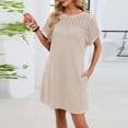 thumbnail image 7 of yillto Womens Nightgowns Cap Short Sleeve Sleepwear Nightdress Crew Neck Loose Comfy Sleepshirts Pajamas, 7 of 7