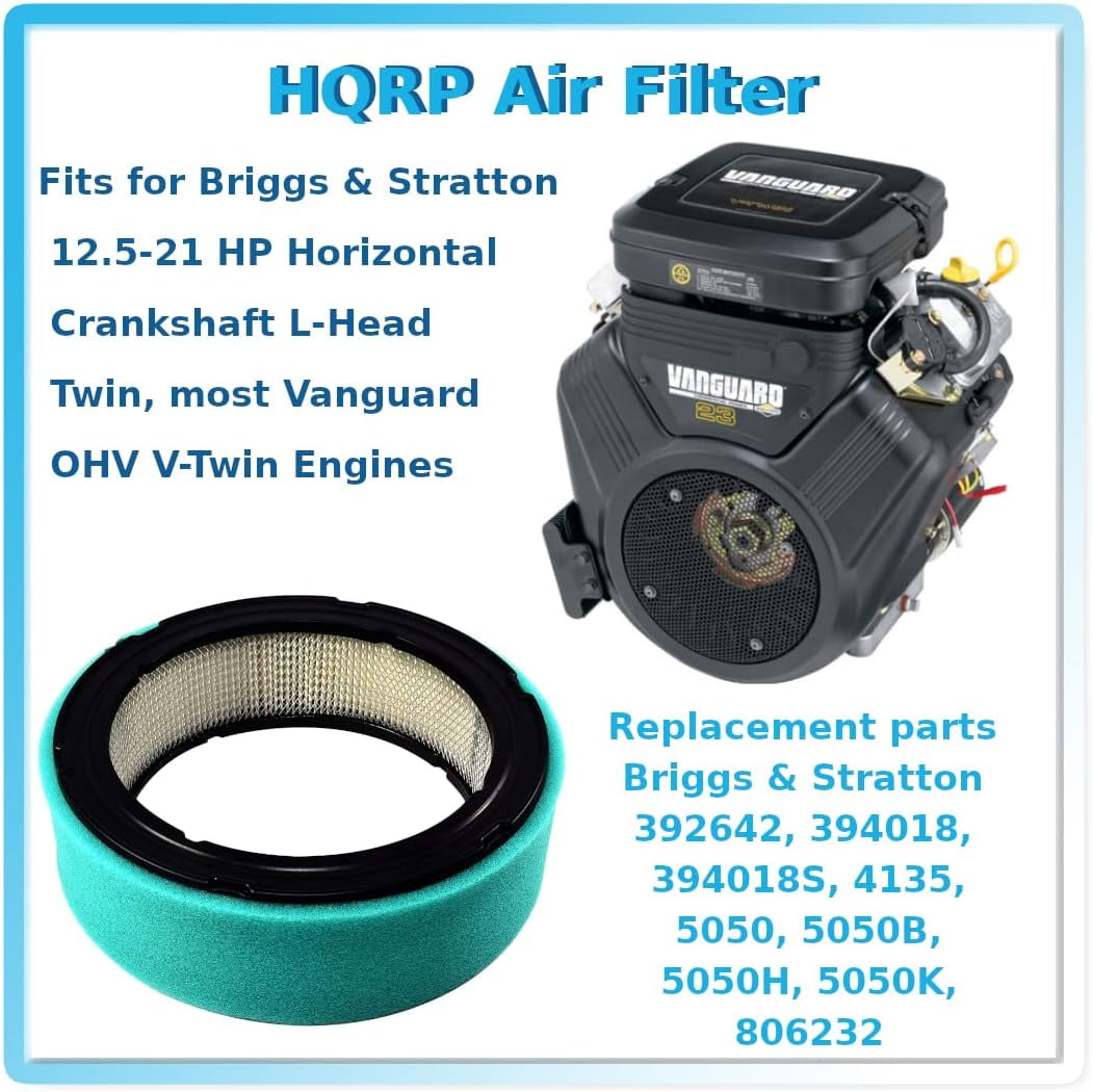 HQRP Air Filter Cartridge with Pre-Filter compatible with Briggs & Stratton  394018 394018S 392642 272490S 272490 271271 4135 5050 5050B 5050H 5050K  806232 