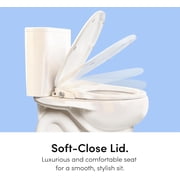 TUSHY Wave Bidet Seat with Self Cleaning Nozzle, DuoFlow Front and Rear Wash, Soft Close Lid, Easy Install For Elongated Toilet (Platinum Knob)