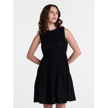 Time and Tru Women's Smocked Sleeveless Mini Dress, Sizes XS-XXXL