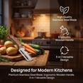 thumbnail image 4 of Multi Functional Vegetable Peelers for Kitchen, Ultra-Sharp Stainless Steel Blade & Ergonomic Wood Handle Kitchen Tool for Fruits, Vegetables, Pelador de Papas Pumpkin Papaya Zucchini(3pc), 4 of 9